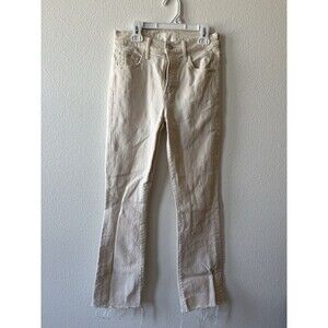 Mother Superior Women's White Insider Ankle Fray Denim Jeans Size 25